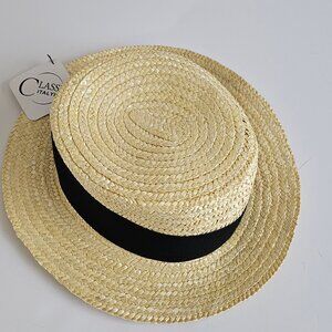 Cappello di Qualita  Canotier Luxe Made in Italy Neutral Hat NWT